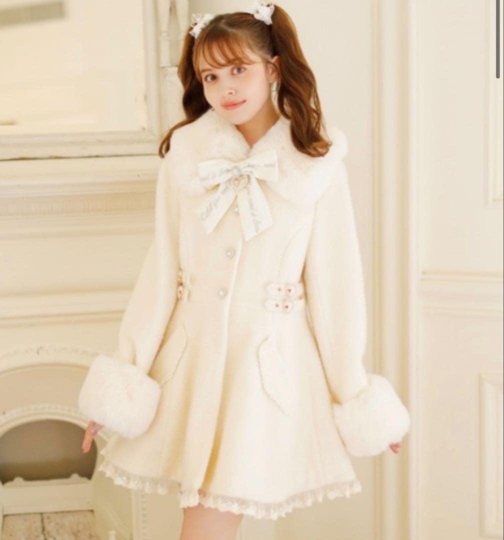 LIZLISA ビジューリボンミニ丈Aラインコート - メルカリ