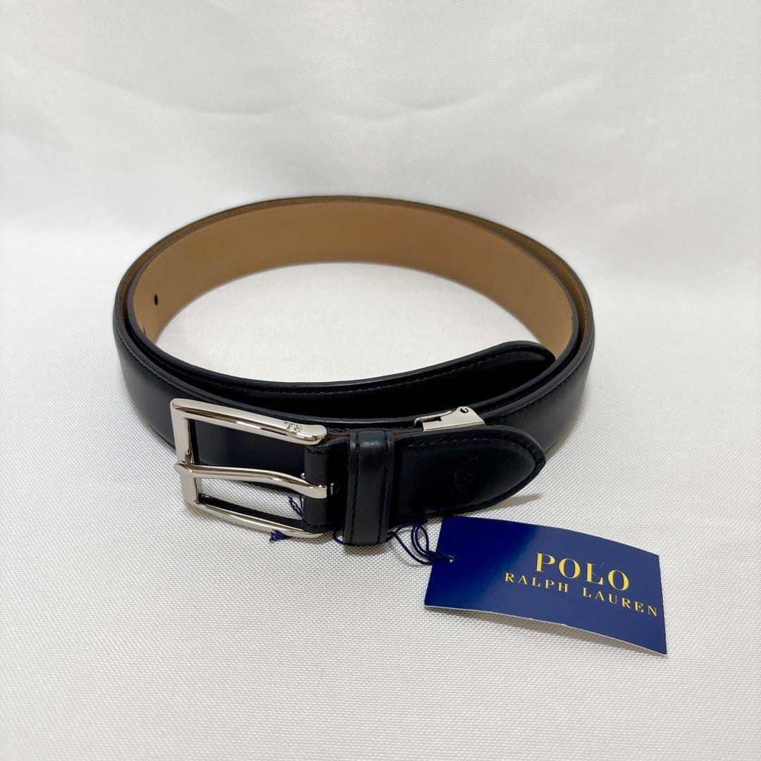 新品未使用 ポロラルフローレン 牛革 レザーベルト ブラック
