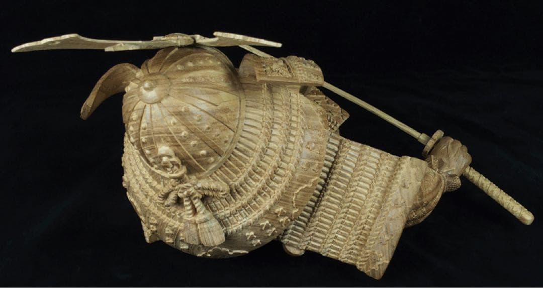 楠木正成像 SHOGUN 将軍 戦国時代 木彫作品 壁掛け 箱あり サムライ