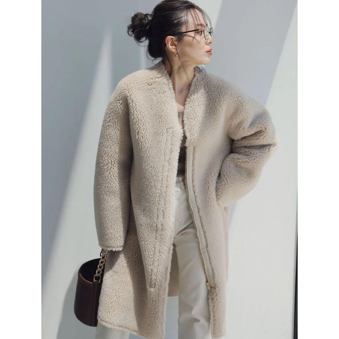 【美品】anuans アニュアンス ボンディングボアコート