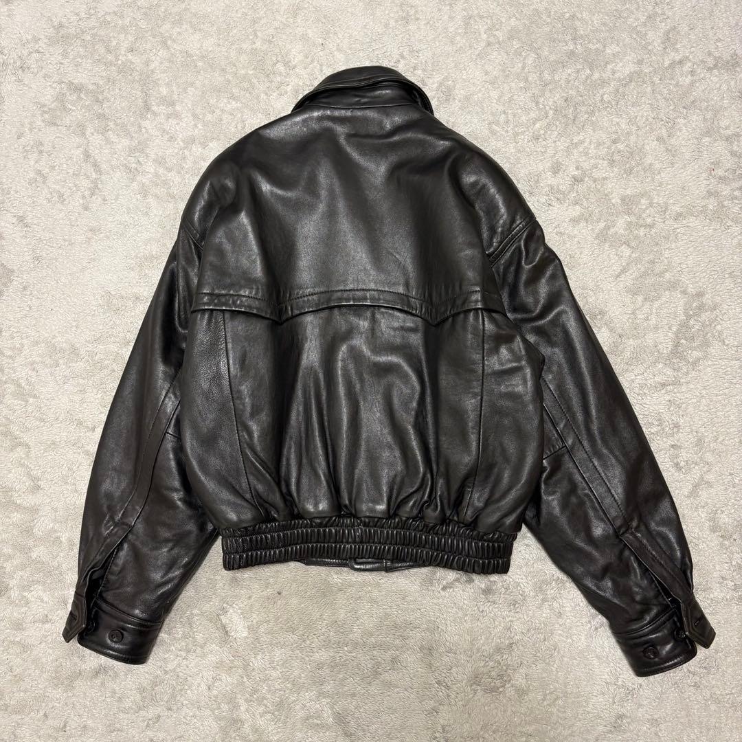 ixiz レザージャケット ラムレザー 短丈 ボックスシルエット M CE43