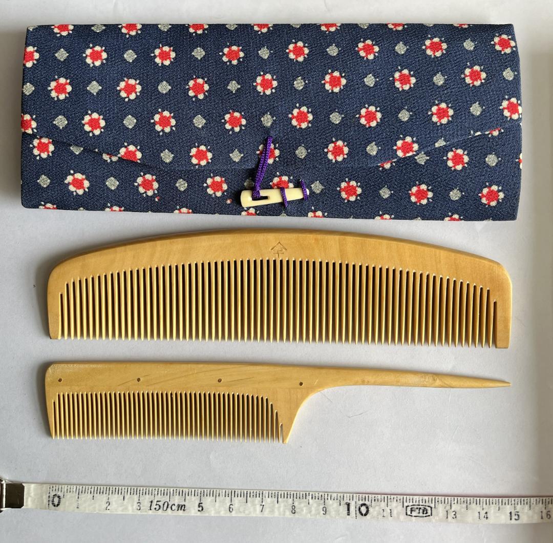 つげ櫛　ケース箱入り　２本 楽天市場】十 三 や つげ 櫛 ケースの通販