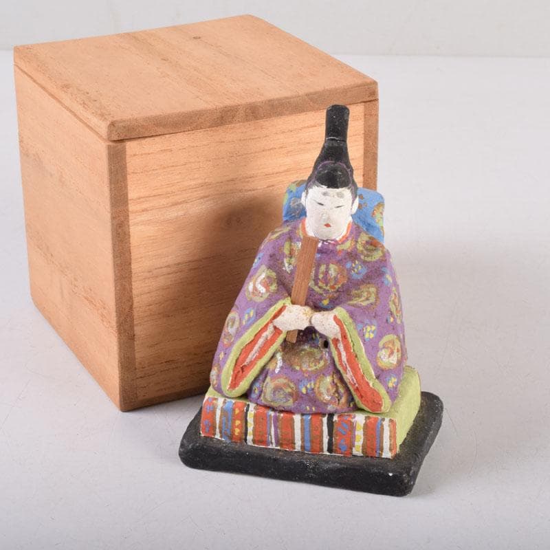 茶道具　色絵　御内裏様形　香合　在銘　時代箱　V　8455 W278 香合 『色絵 立雛』『高野昭阿弥 造』 共箱 茶道具 - メルカリ