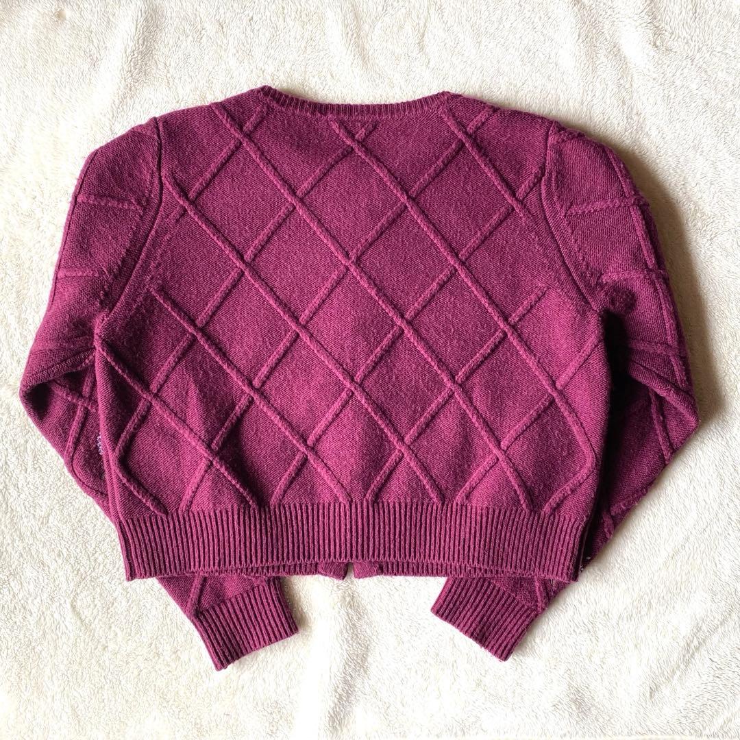 Ameri VINTAGE 花柄 刺繍 カーディガン ニット バーガンディ M - メルカリ