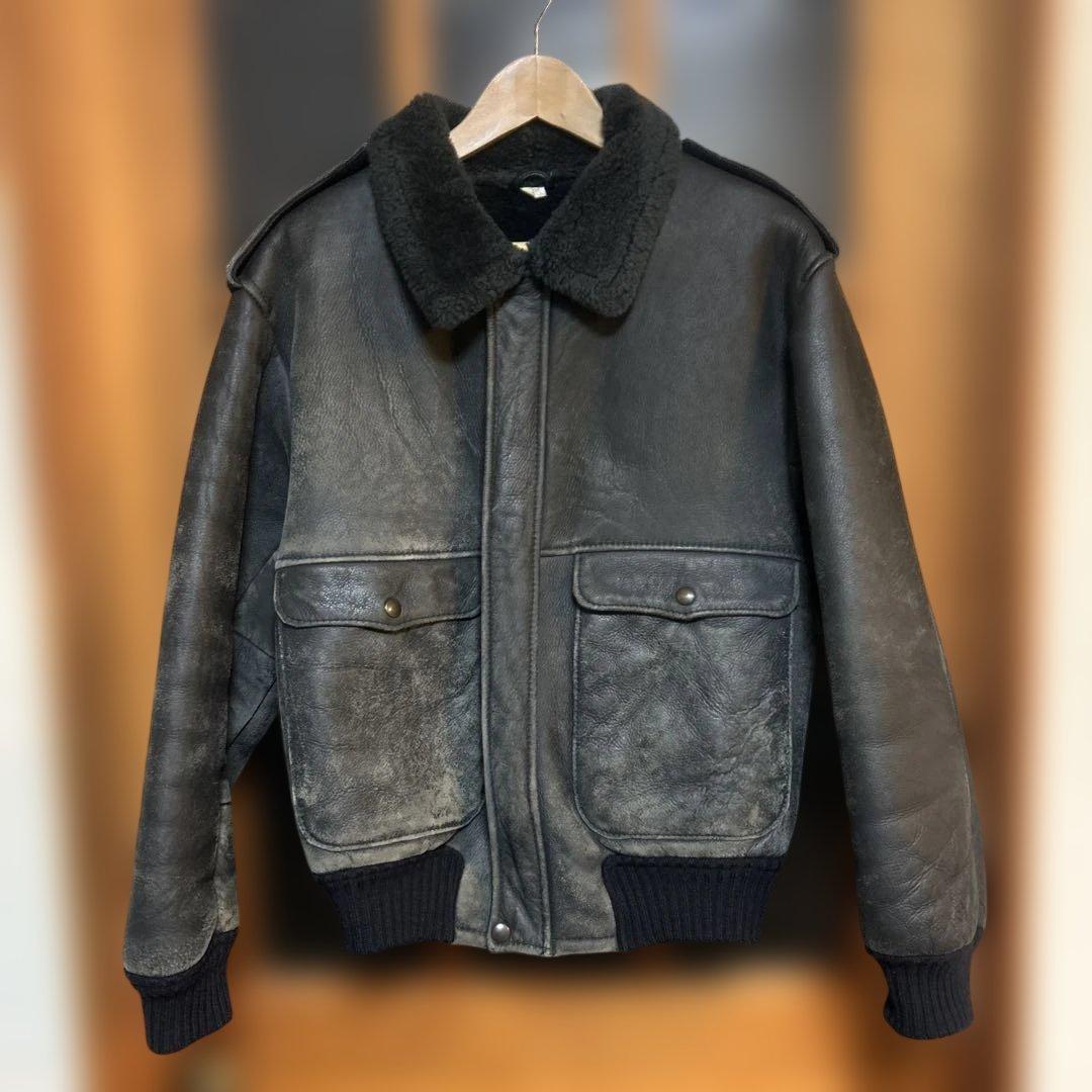 **中様 G.L. BOWRON 羊革 ムートン フライトジャケット 40 楽天市場】フライトジャケット ムートン 羊革+馬革 毛皮一体 男女兼用