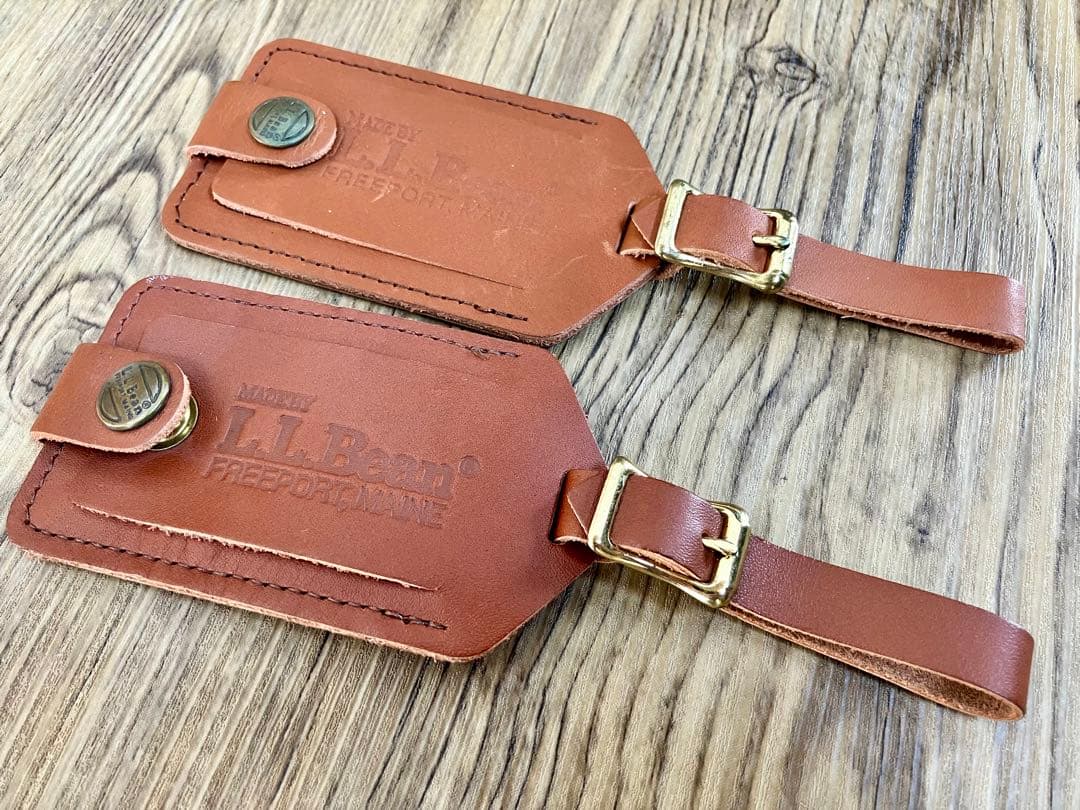 80's ビンテージ L.L.Bean レザー ラゲッジタグ ネームタグ 2個