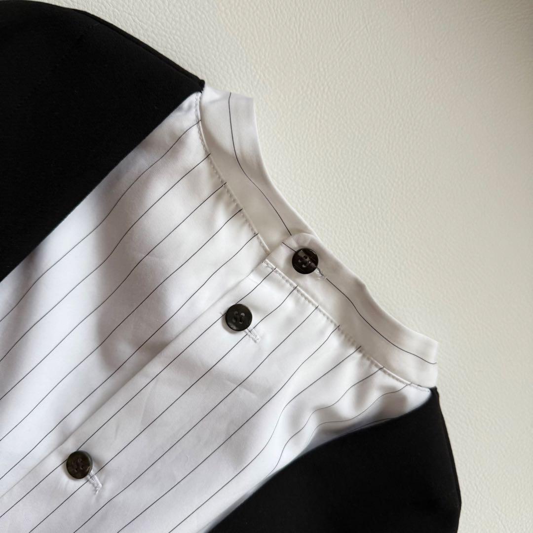 美品✨2023AW エンフォルド ダブルクロス コンビプルオーバーシャツ38