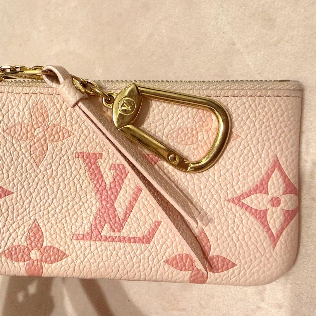 極美品 ルイヴィトン ポシェットクレ モノグラム アンプラント ピンク