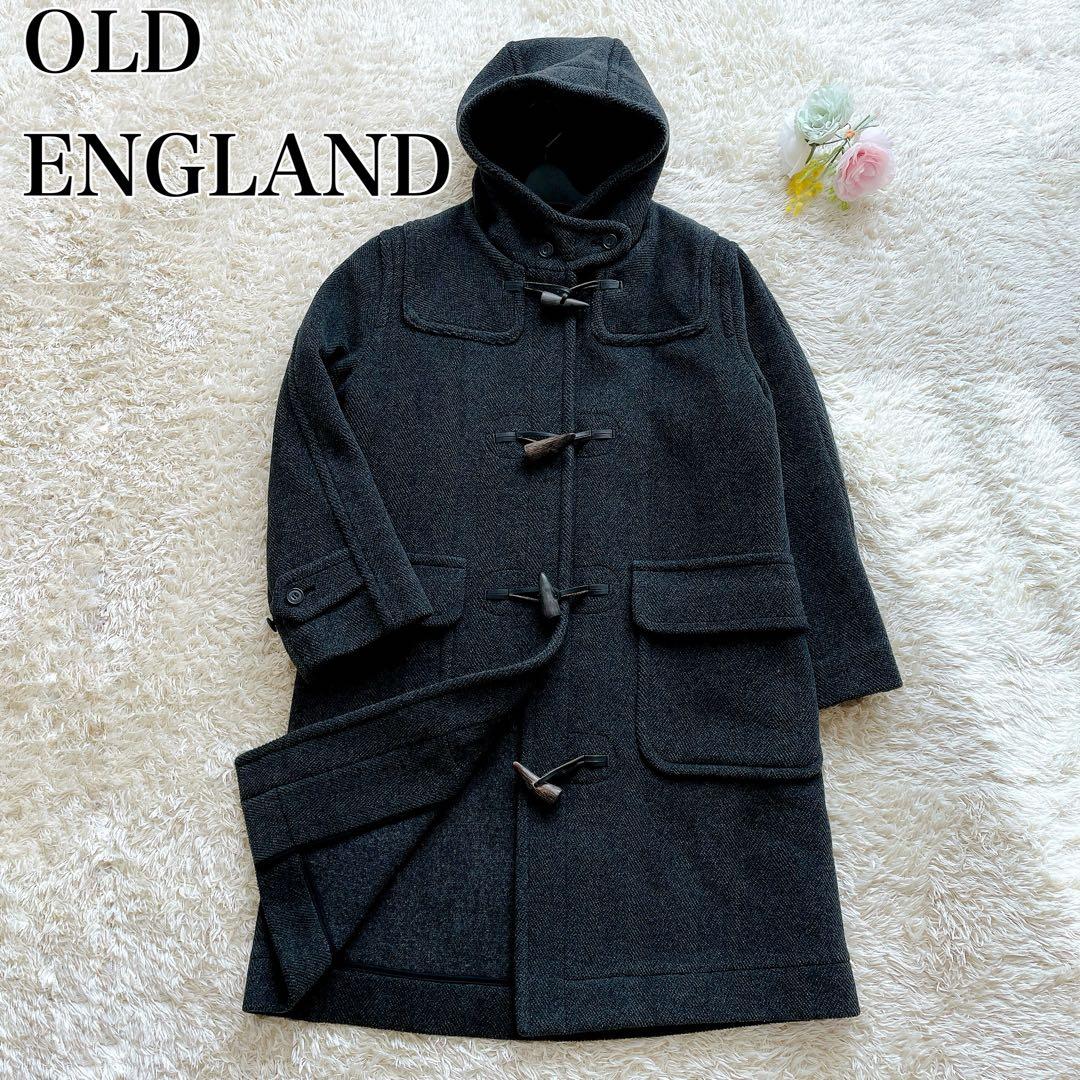 オールドイングランド ダッフルコート ロング ヘリンボーン チャコールグレー