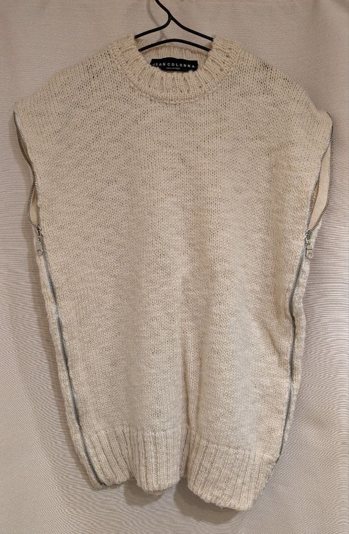 JEAN COLONNA ニットベスト　44サイズ ニットベスト ふわかる Vネック ベスト ウォッシャブル 12G 天竺編み