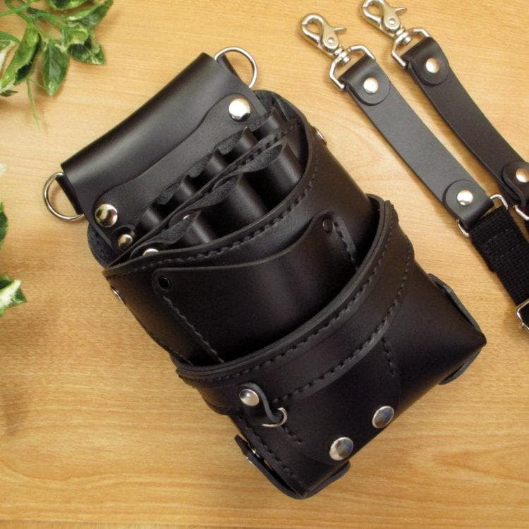 オールブラック　８丁差し　本革シザーケース　SCA-143/CKA