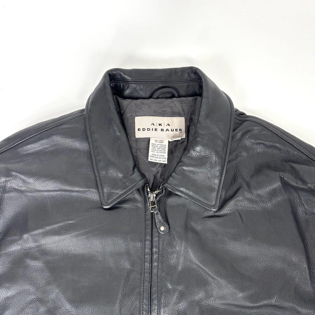 Eddie Bauer 90s レザー スポーツジャケット 黒 XL - メルカリ