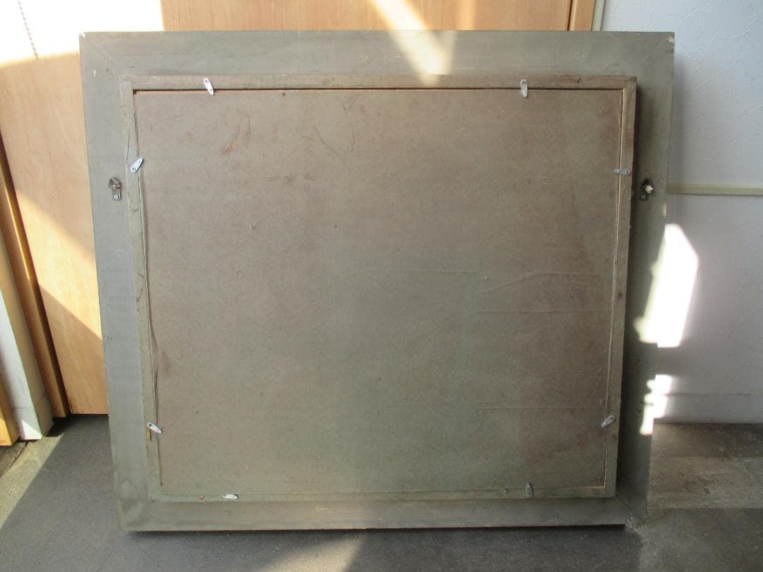 村山孝夫◎桃の花 春 信州◎茅葺屋根油彩原画ふるさとの