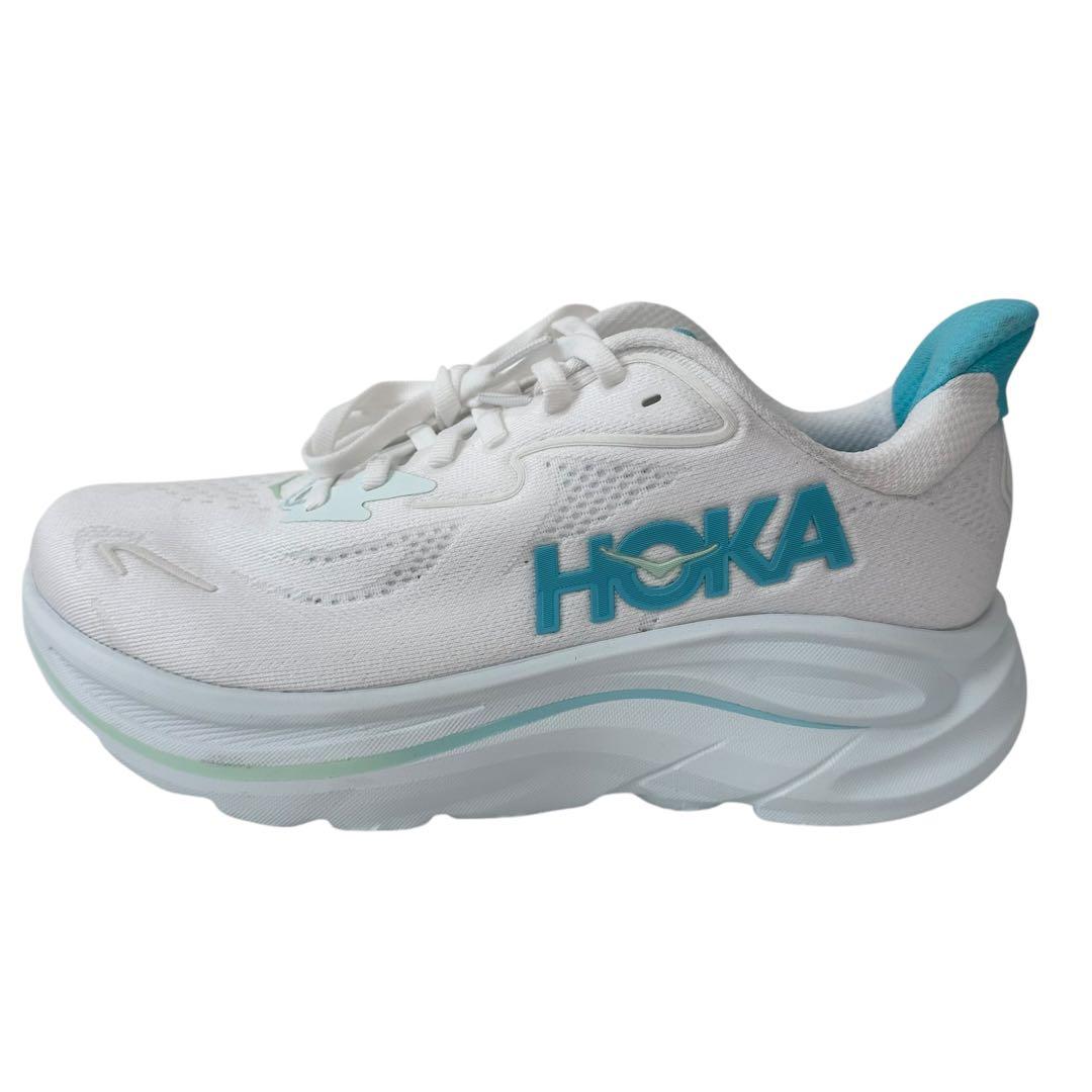 美品】HOKA クリフトン10 ホワイト 25cm 厚底軽量 人気モデル - メルカリ
