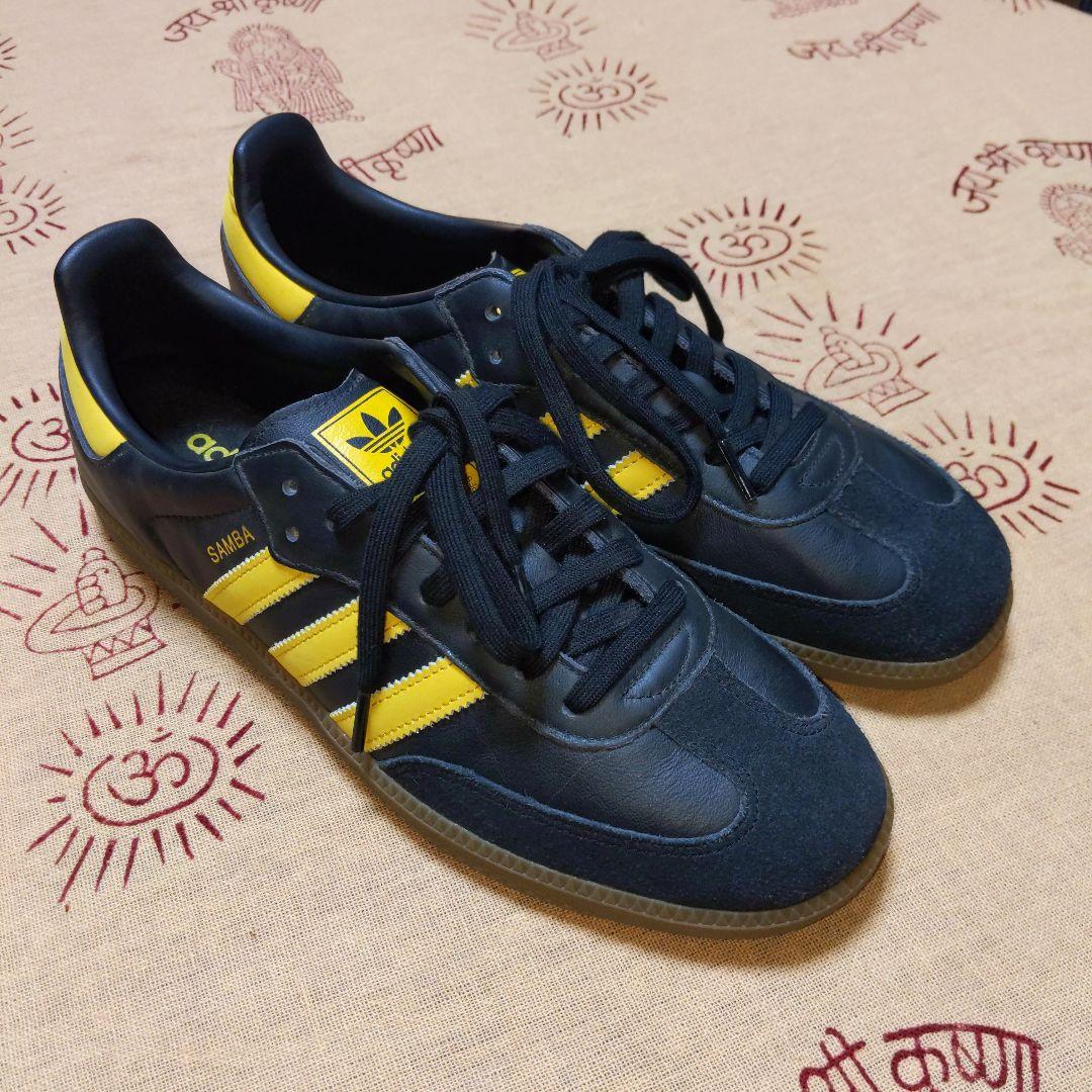 adidas SAMBA OG B96324 黒/黄 スニーカー 27.5cm