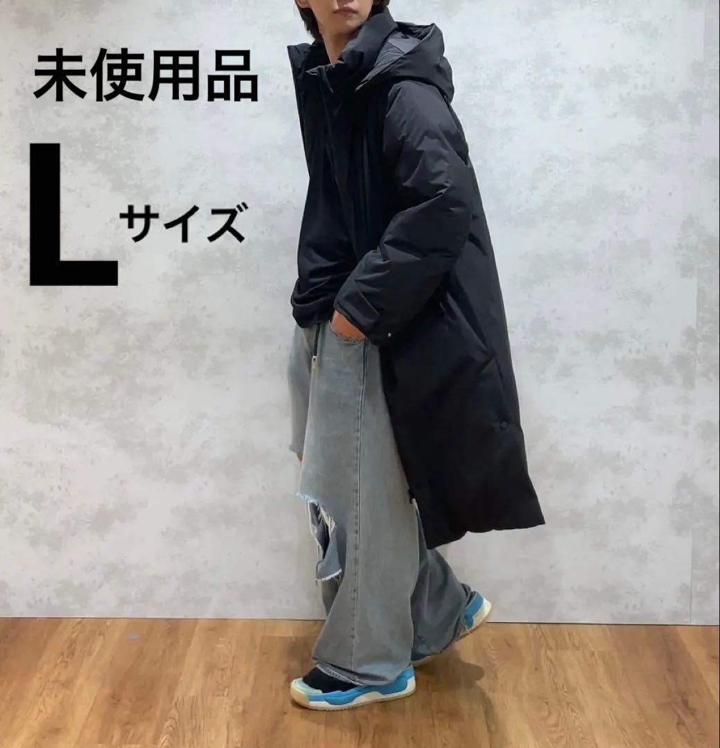 【未使用品】ユニクロ　ウルトラウォームハイブリッドダウンロングコート+ L 黒 ユニクロ公式 | ウルトラウォームハイブリッドダウンロングコート