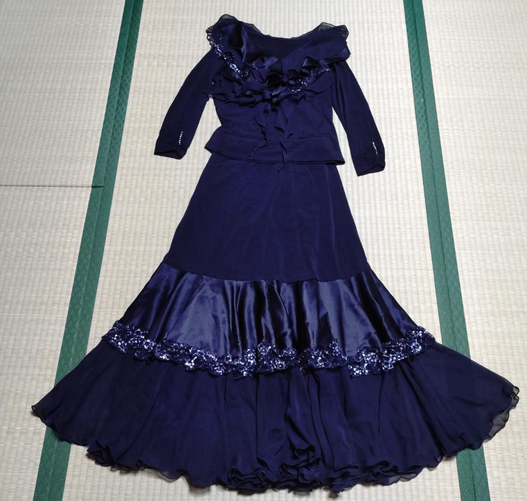 社交ダンス ターキー ファー リボン フロート バングル ドレス まみよん