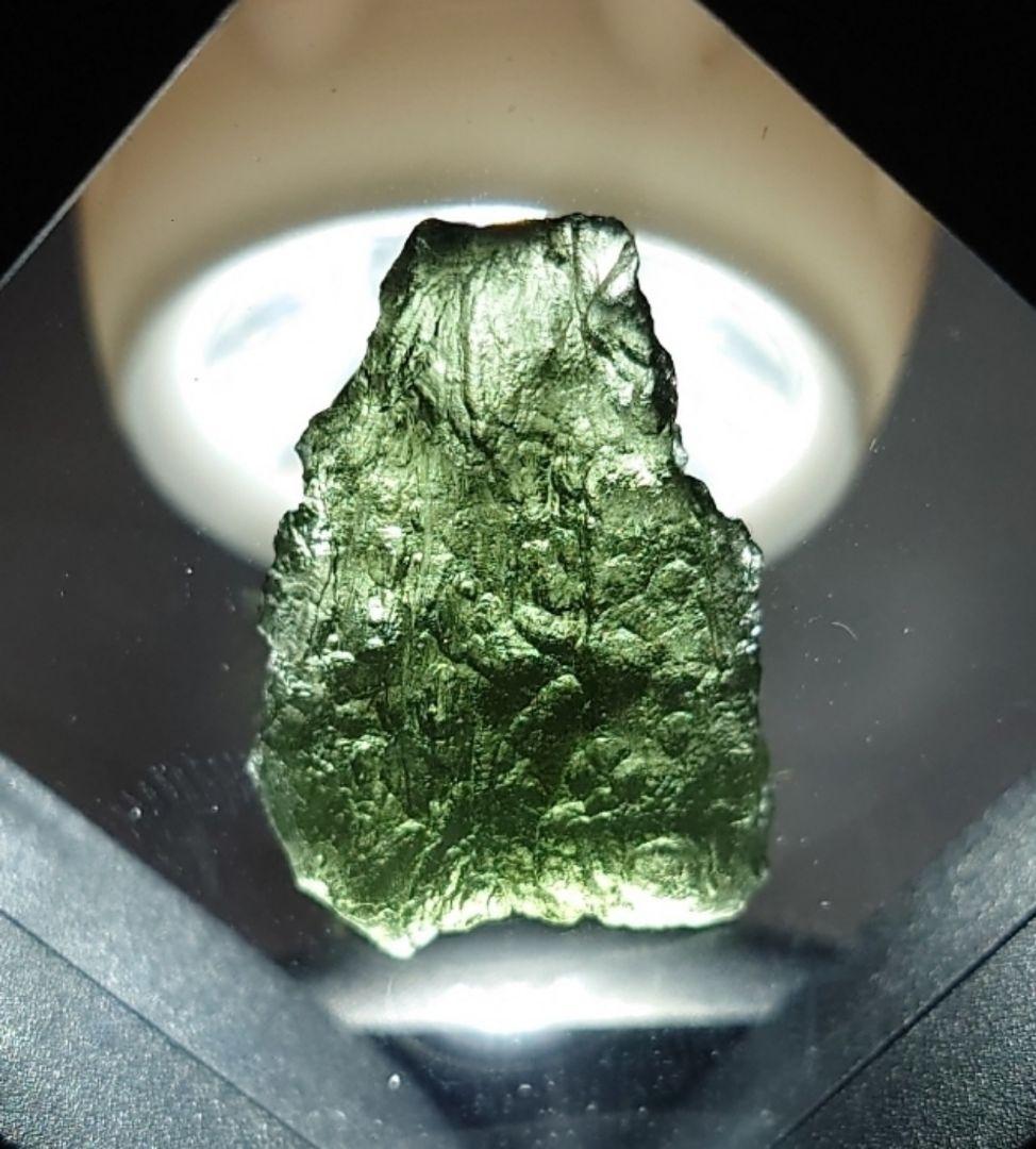 モルダバイト 3.2g 　標本ケース付き　インパクトガラス
