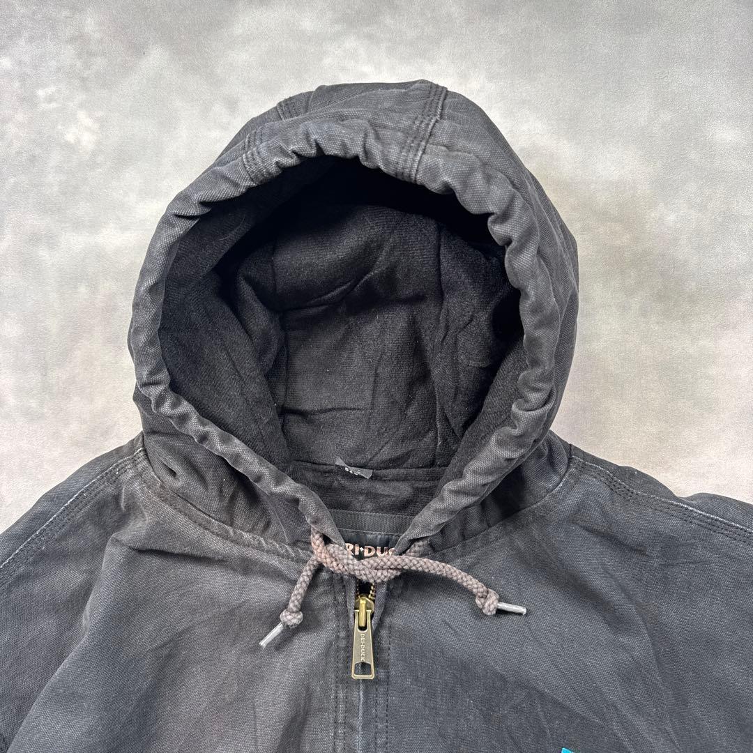 DRI-DUCK古着00sダック地アクティブジャケット黒フェード企業ロゴT29