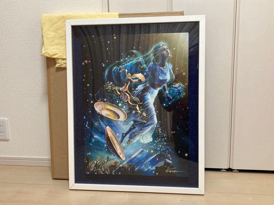 ☆KAGAYA(カガヤ)☆ライブラ(天秤座)☆白枠(ホワイト)☆版画☆リトグラフ