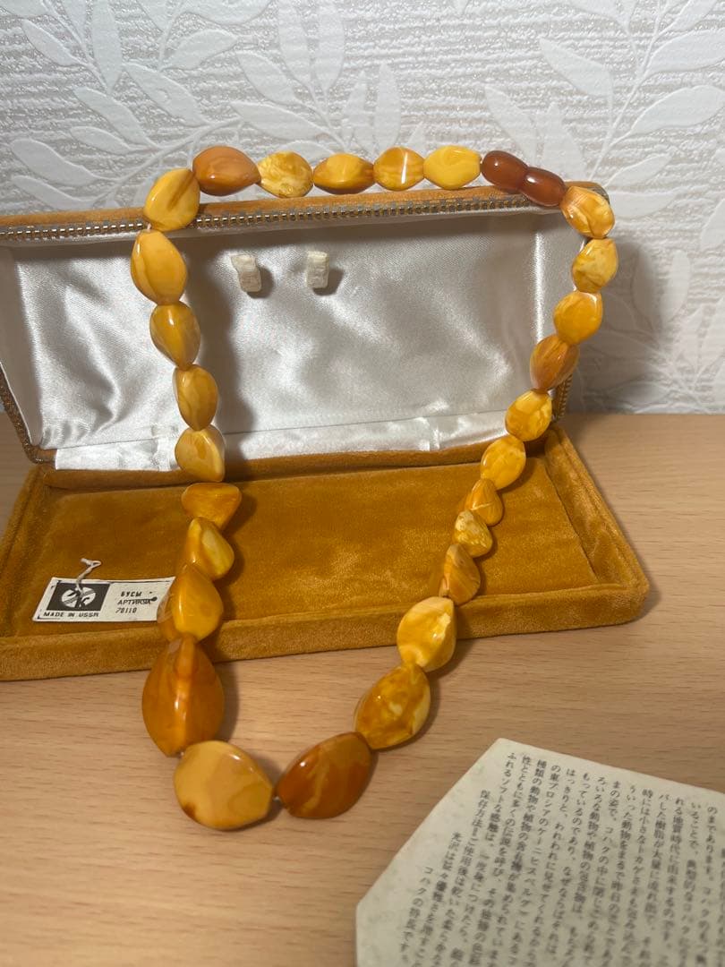 希少‼️ TORTUE 天然蜜蝋琥珀 ロイヤルアンバー のネックレス43.1g