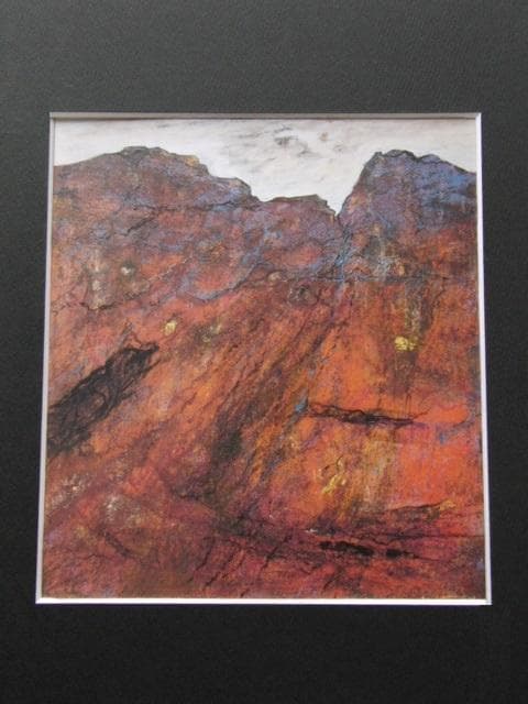 滝沢具幸、【岩山】、希少な額装用画集画、新品高級額 額装付、状態良好