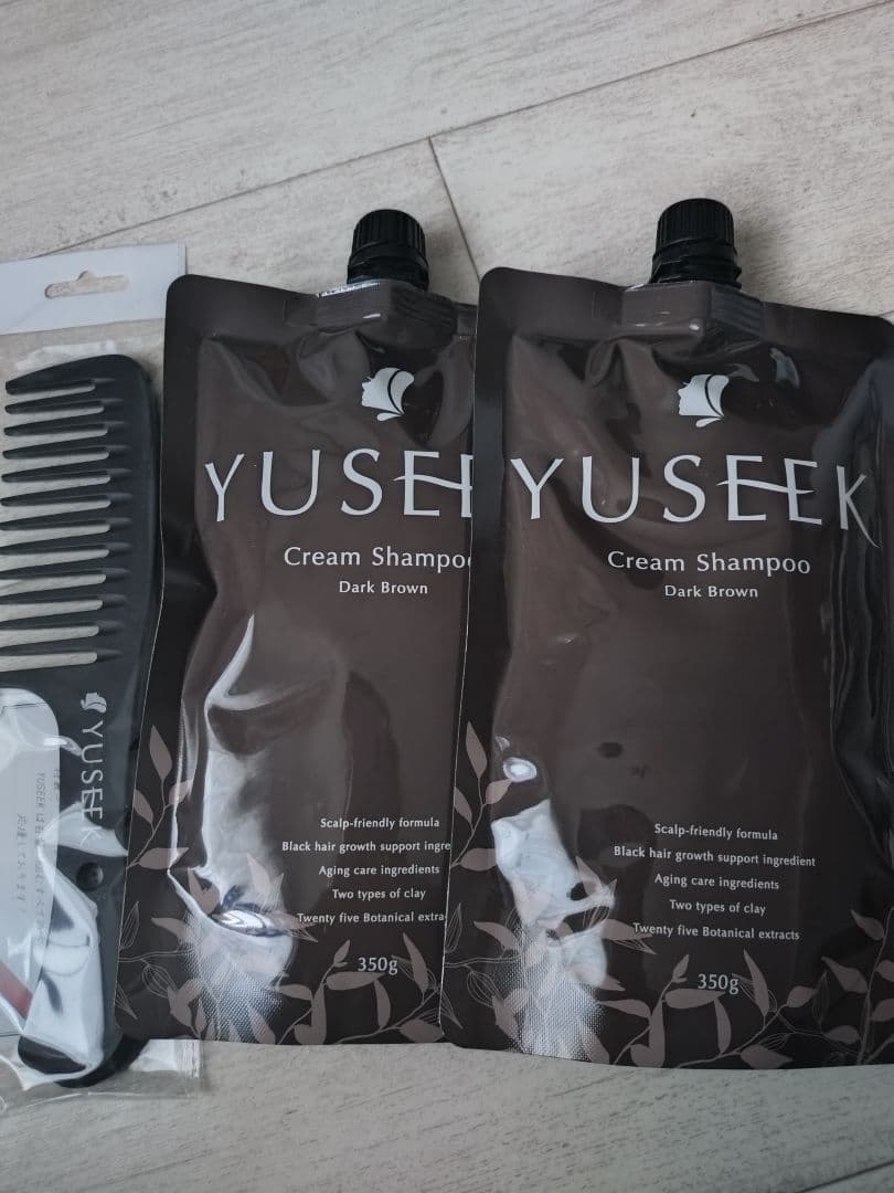 YUSEEK Cream Shampoo ダークブラウン 350g×2 クシ付き YUSEEK クリームシャンプー ダークブラウン - メルカリ