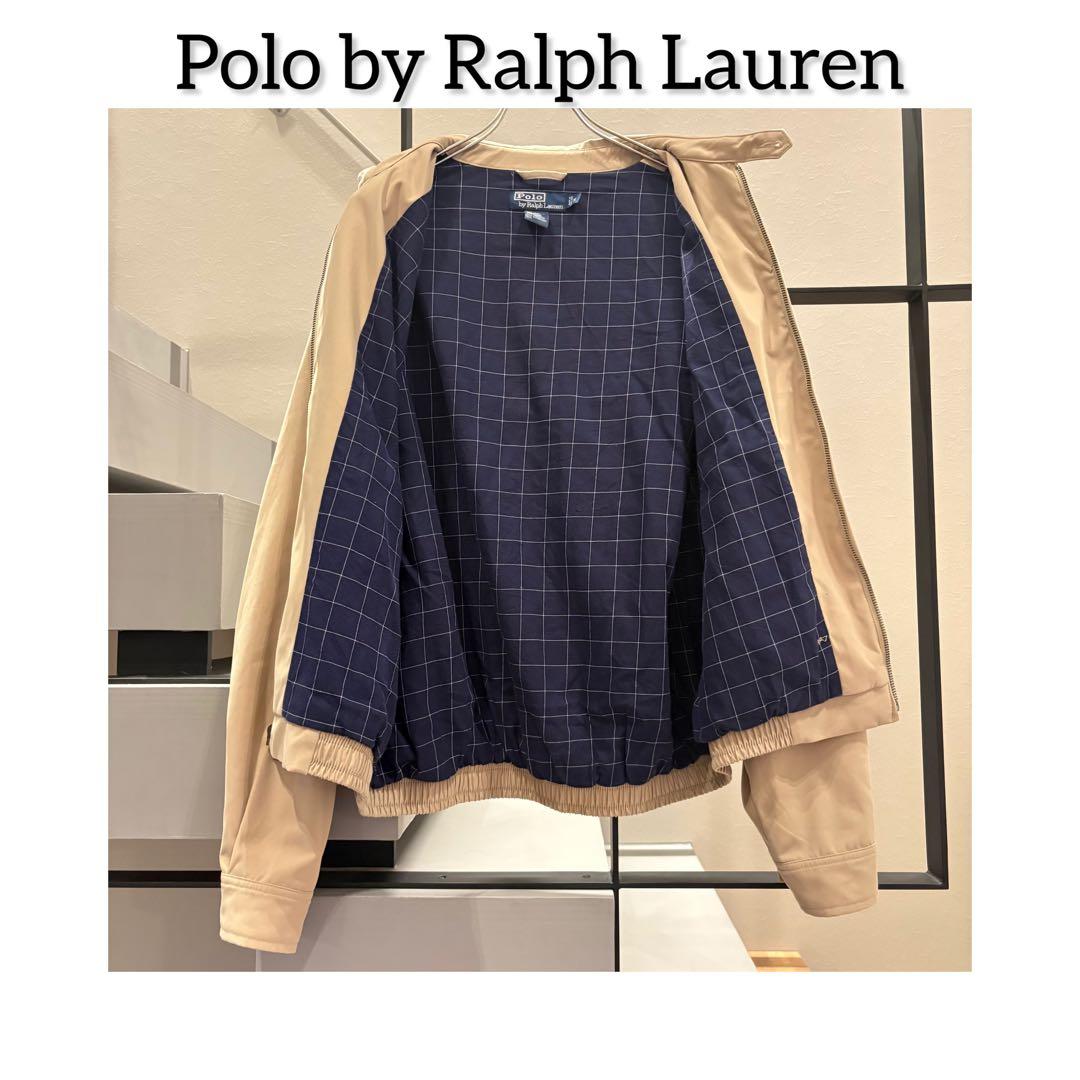ポロラルフローレン　 スウィングトップ　裏地チェック　チンスト　ベージュ