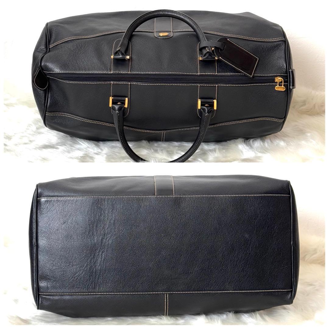 ダンヒル ボストンバッグ レザー 黒 ブラック 大容量 旅行 ゴルフ ビジネス