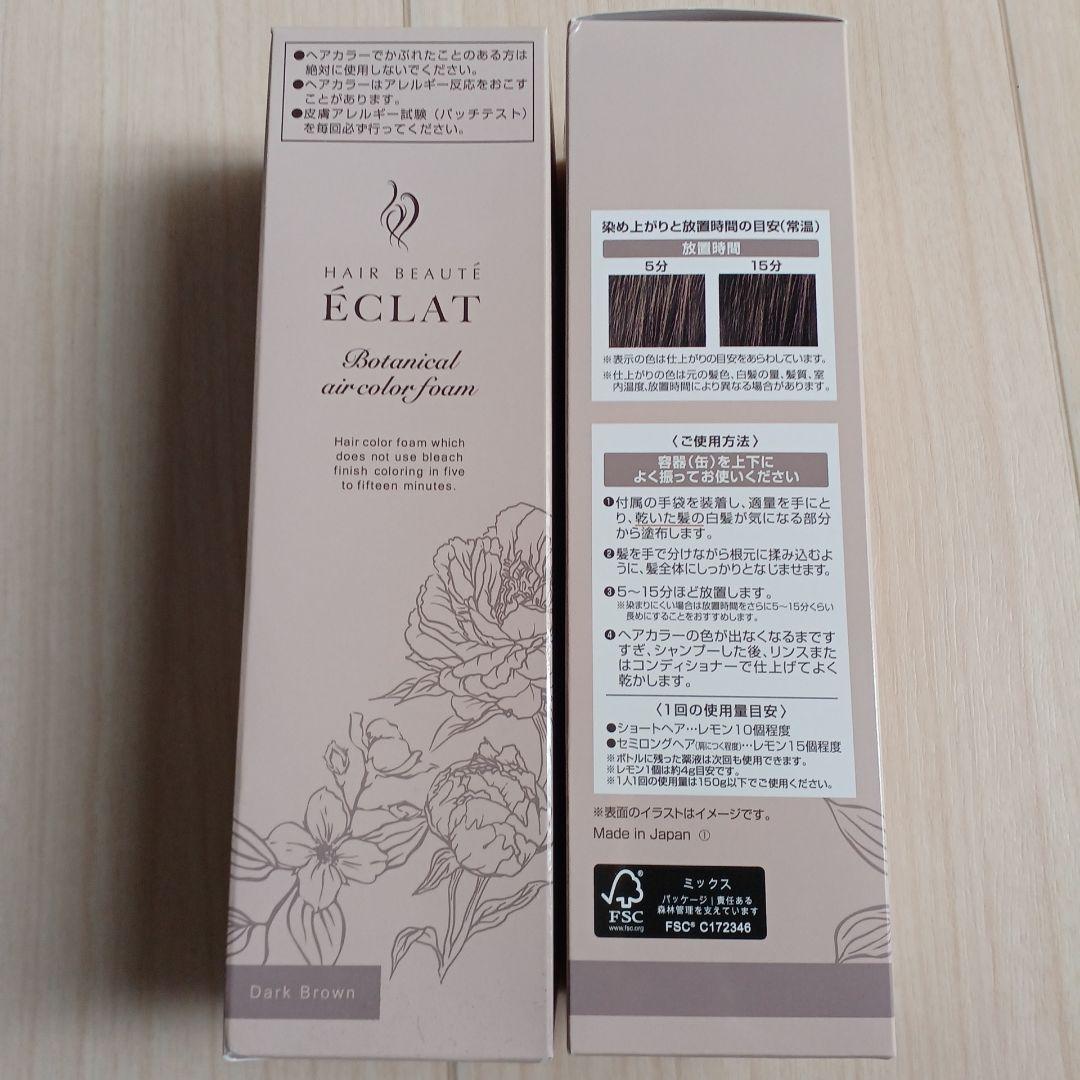 ECLAT Botanical air color foam ダークブラウン Amazon | ヘアボーテエクラ ボタニカルエアカラーフォームEX ダーク