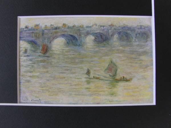 Claude Monet、WATERLOO BRIDGE、画集画、新品額装付