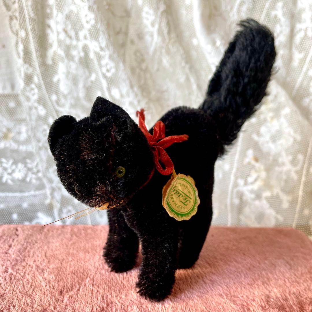 ハーマン黒猫ぬいぐるみ ドイツヴィンテージHERMANN 検フランス