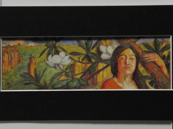 橋口五葉、泰山木の花、希少画集より、新品額装付