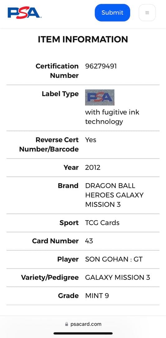 世界1枚 PSA9 孫悟飯 旧弾 ドラゴンボール トレカ DRAGON BALL - メルカリ