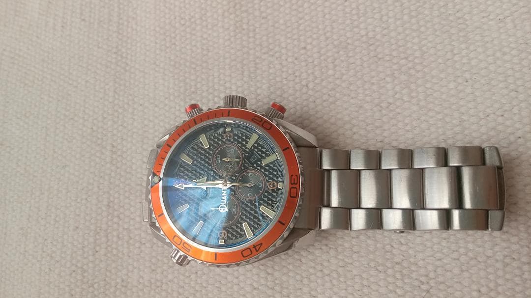 クロノグラフダイバーズ腕時計 オレンジ シルバー JMW TOKYO 腕時計 セイコー製ムーブメント ダイバー クロノグラフ 上級