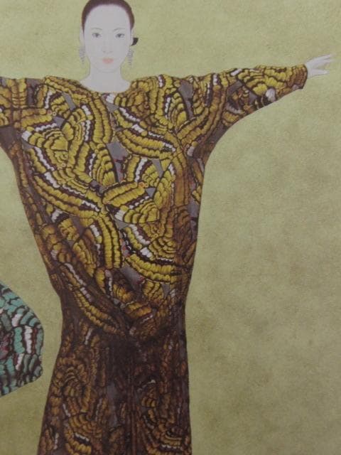堀泰明、【蝶羽の衣】、希少な額装用画集より、新品額装付、状態良好