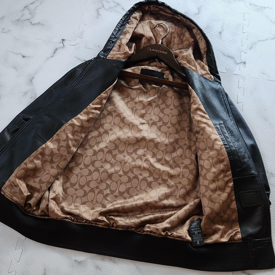 極美品✨COACH レザージャケット シグネチャー 総柄 ラムレザー