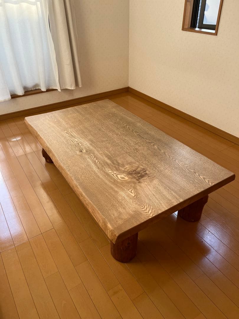 座卓　木製長方形テーブル 自然な木目