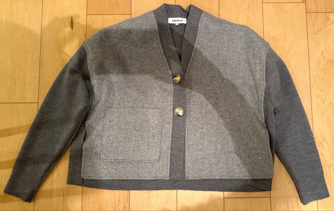 ENFOLD ニットジャケット　グレー　38 25AW】ENFOLD エンフォルド / KNIT×RIVER JACKET | TRENT online