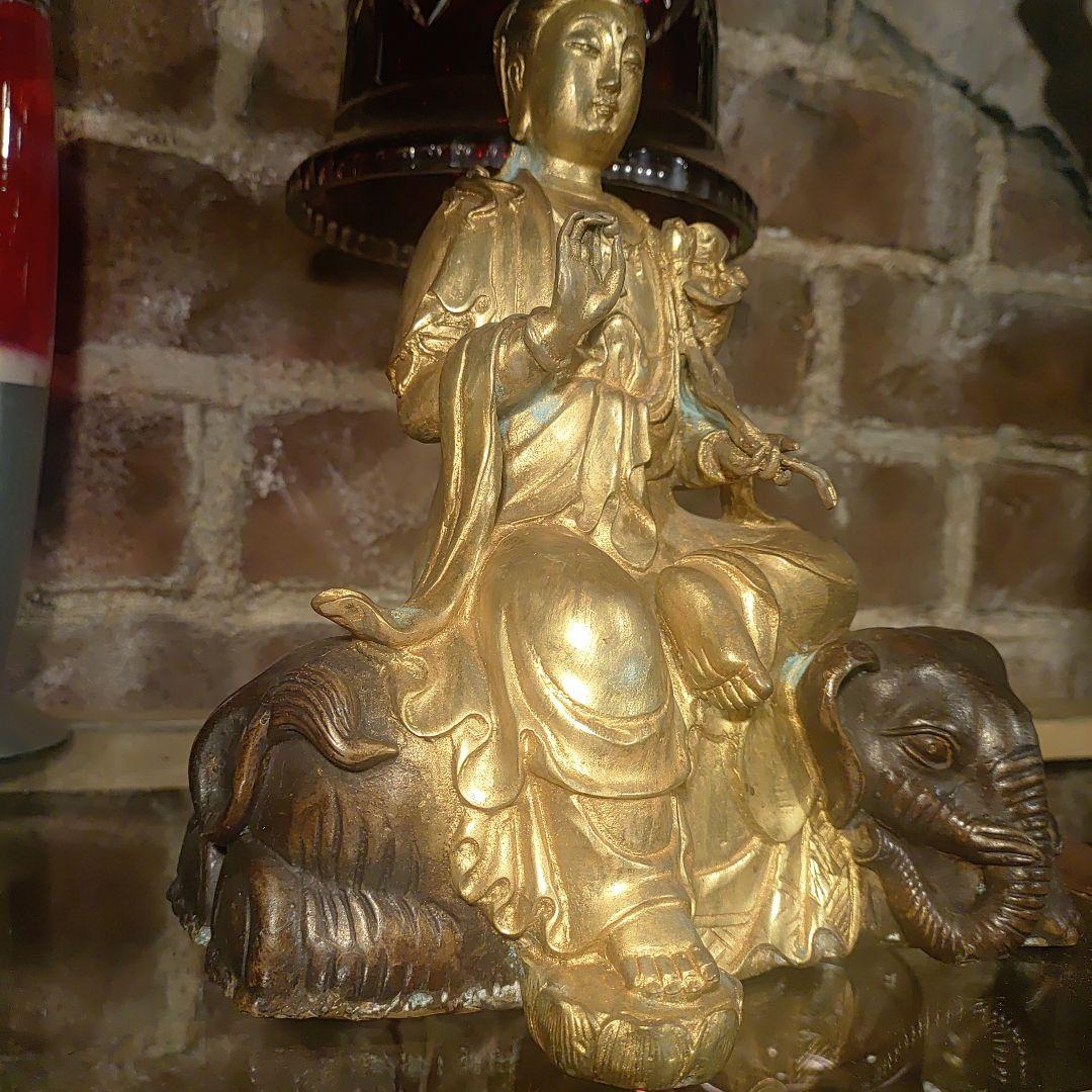大明宣徳年製 普賢菩薩 アンティーク 仏像 美術品 3200g - メルカリ