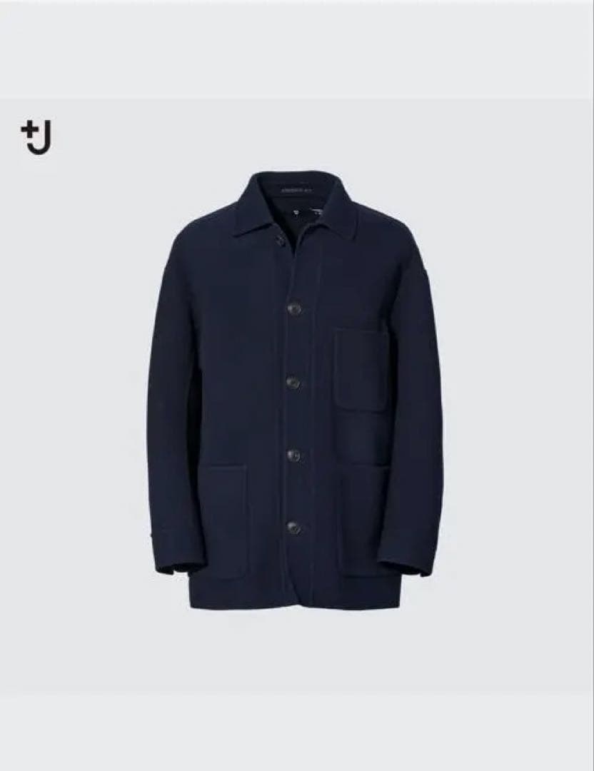 XL ウールブレンド オーバーサイズ シャツジャケット ネイビー 新品タグ付き