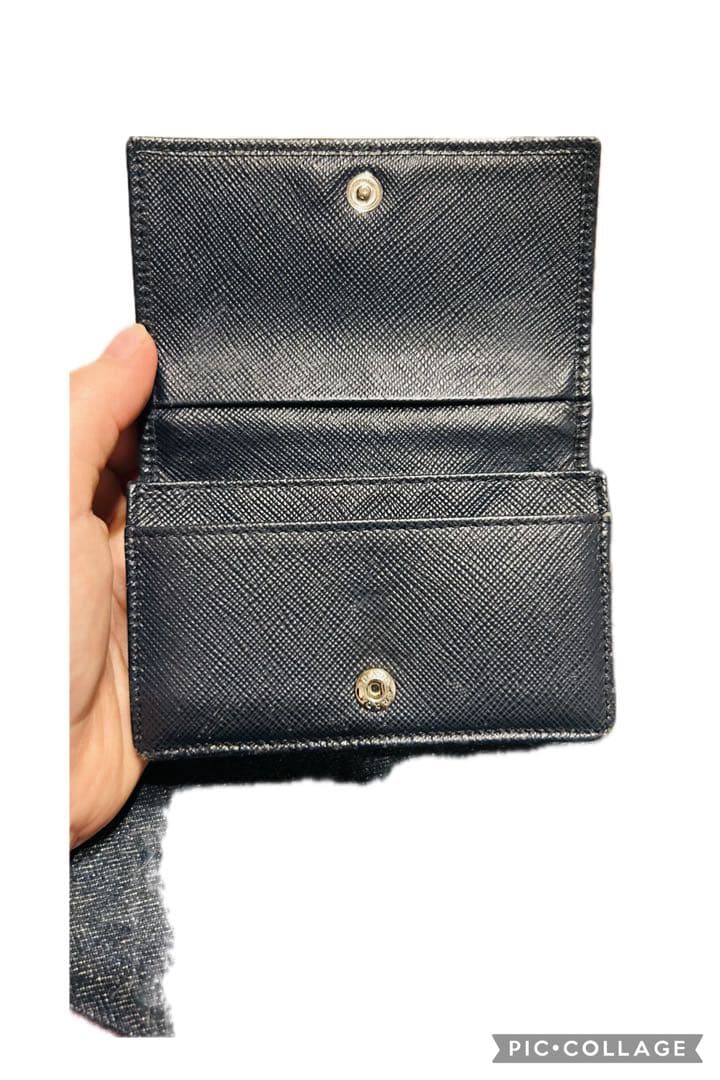 PRADA サフィアーノレザー カードケース ネイビー - メルカリ