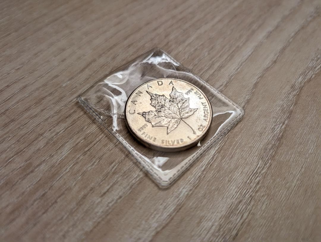 2008年 1枚 カナダ「メイプルリーフ」純銀 1オンス 銀貨