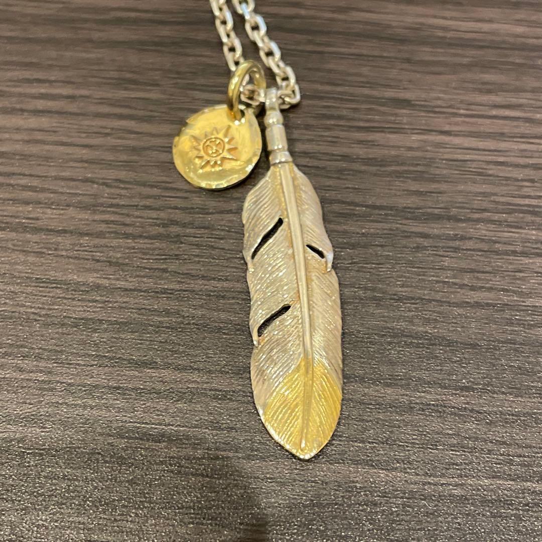 新品レッドマンREDMAN ネックレス 先金大フェザー メタルチャームなど