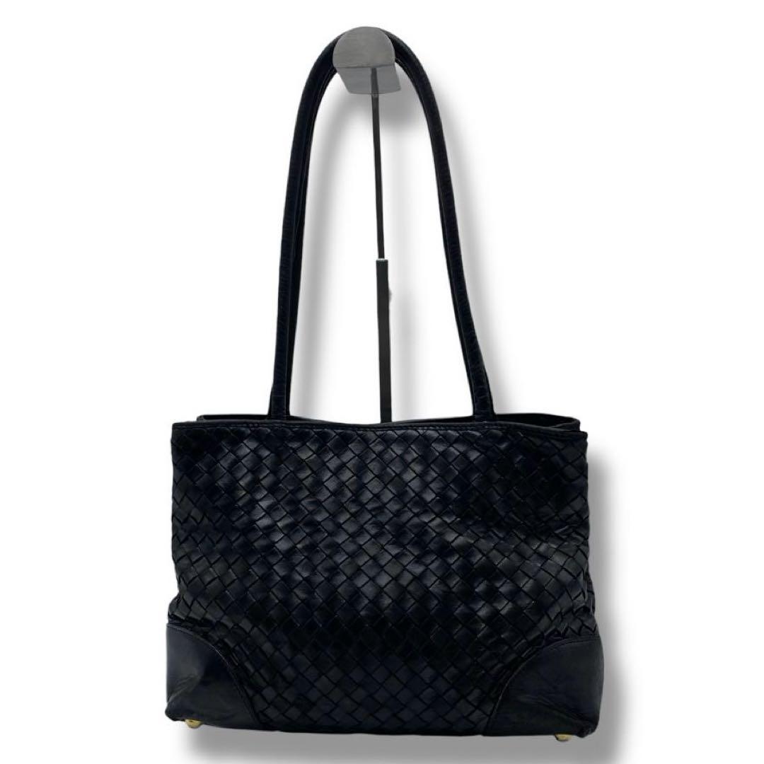 良品 ボッテガヴェネタ イントレチャート レザー トートバッグ