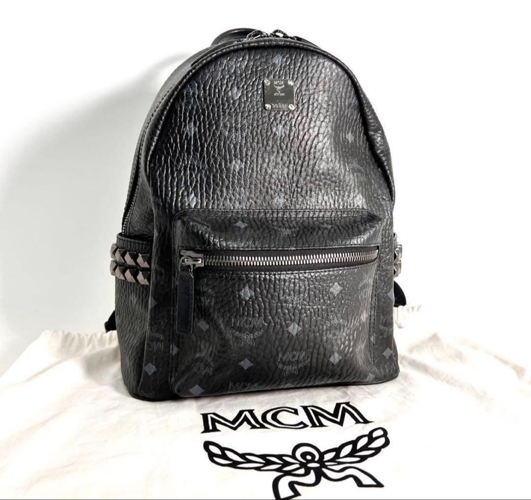 極美品 MCM Stark サイドスタッズ バックパック ヴィセトス S レザー