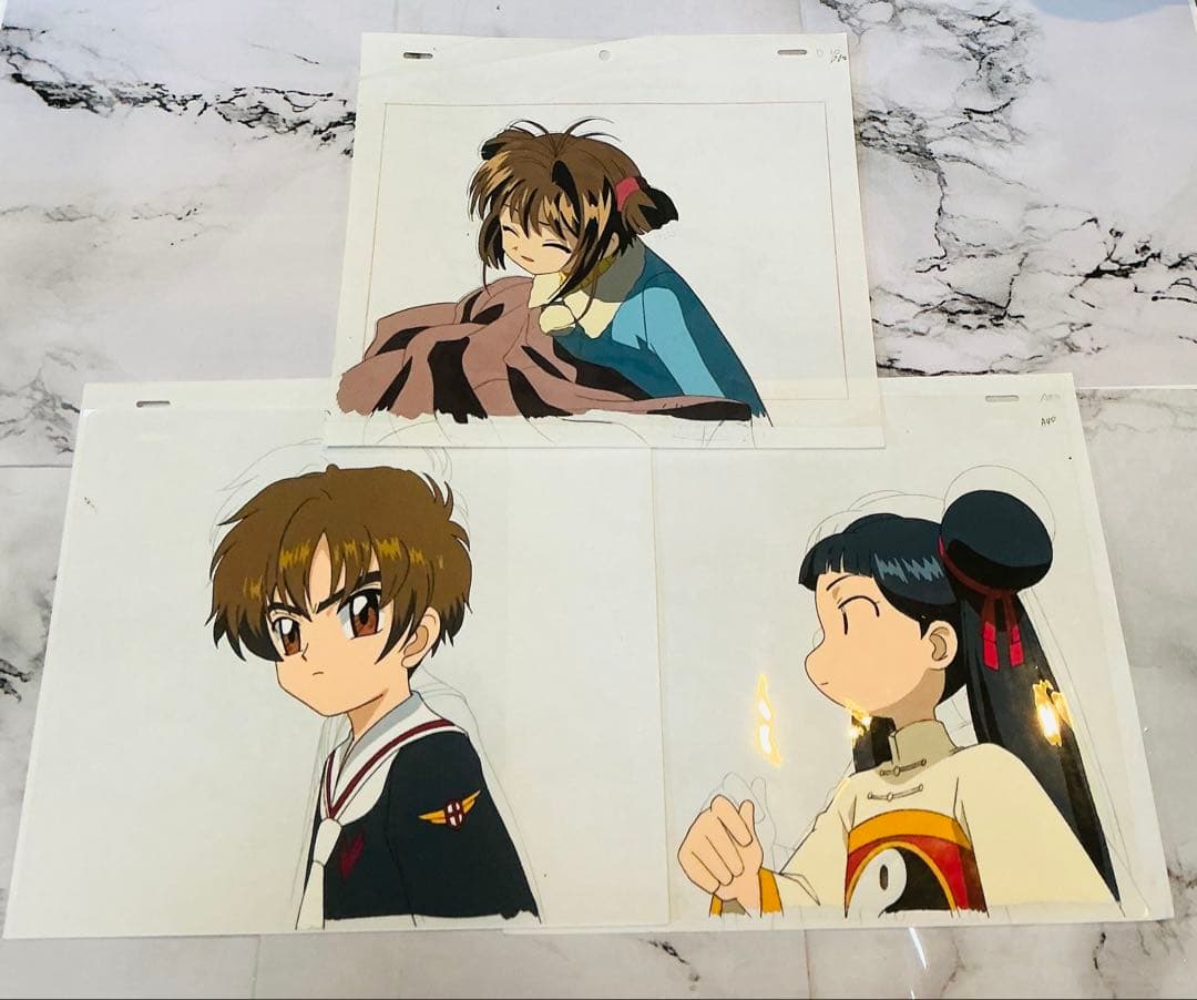 カードキャプターさくら　セル画　さくらちゃん　小狼くん　苺鈴ちゃん　3枚セット