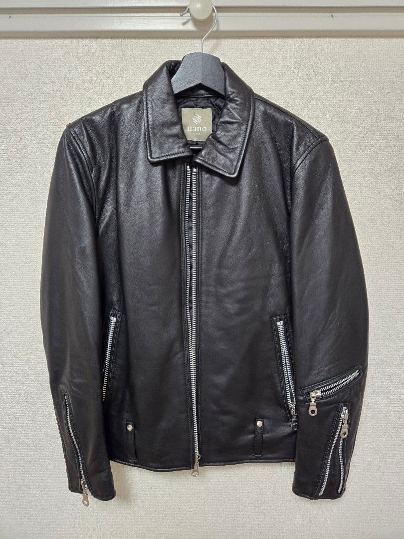 nano universe (ナノユニバース )羊革シングルライダースジャケット