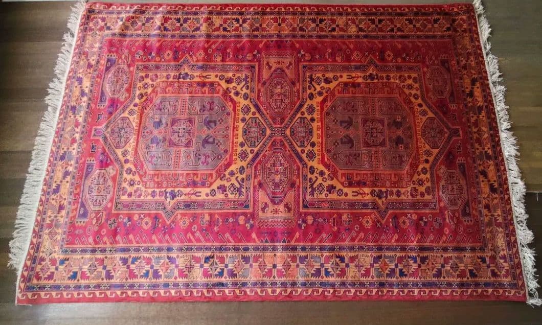 ビスコース　イリート 138x200cm Ghost16 (ゴースト16 ホワイト／オレンジ)