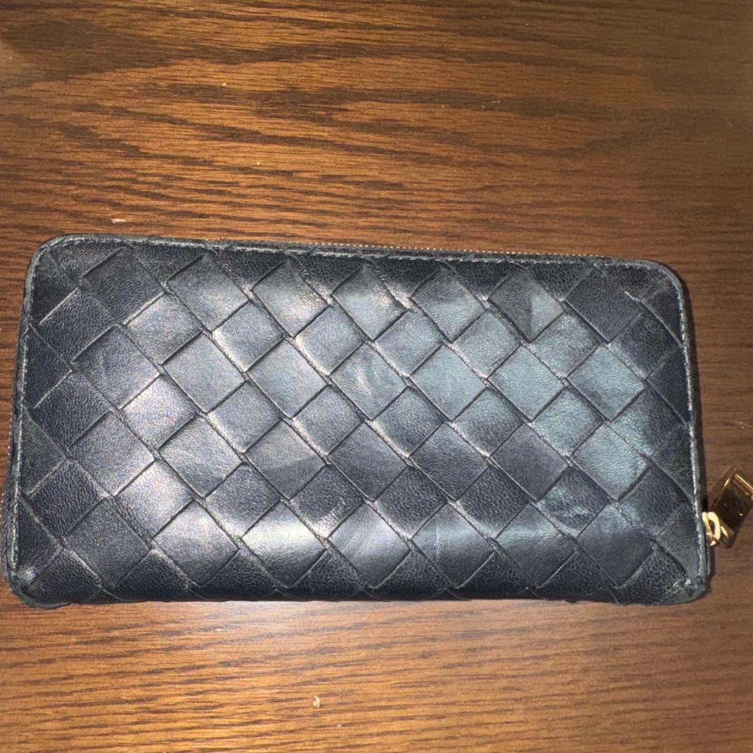 Bottega Veneta ブラックレザー長財布